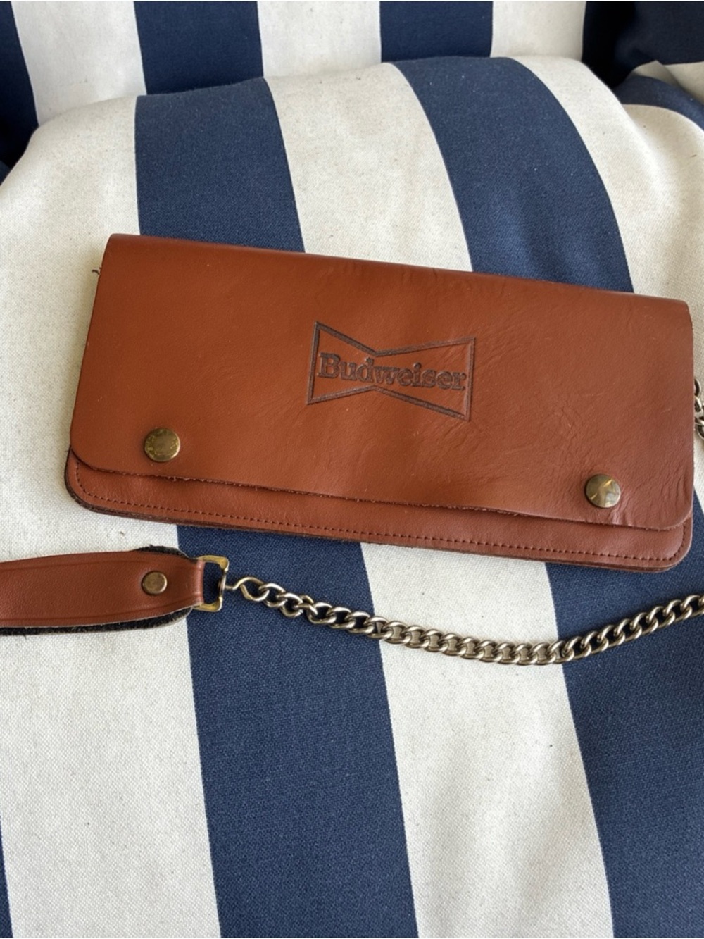 Budweiser Tan Leather Chain wallet